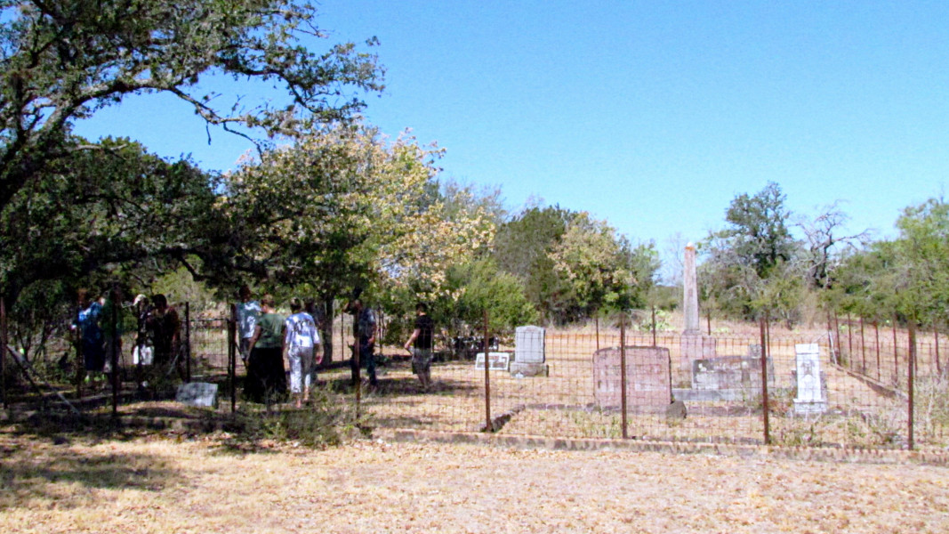 Because of the extended drought in 2011, the cemetery looks very barren.